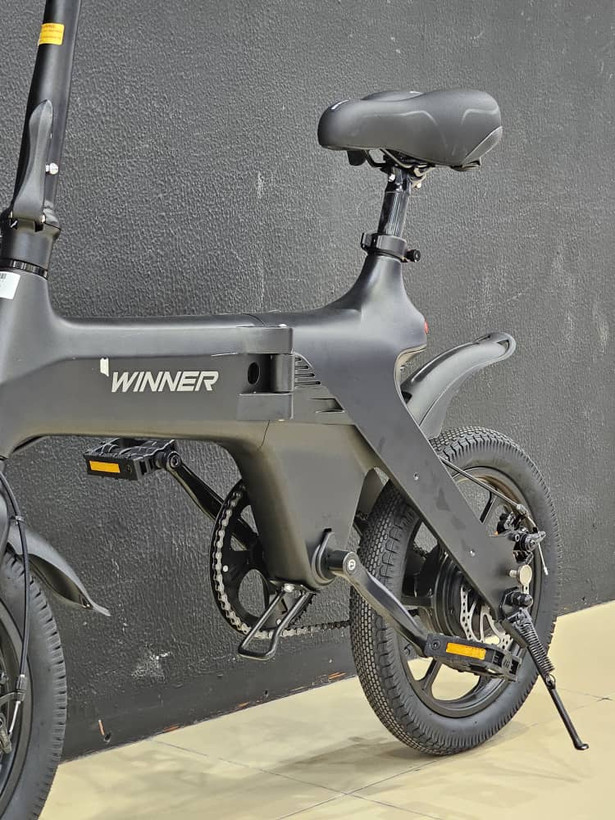 دوچرخه برقی تاشو الومنیومی WINNER مدل E bike رنگ مشکی باتری لیتیوم