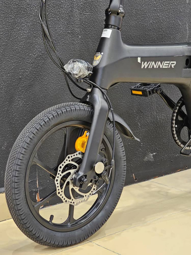 دوچرخه برقی تاشو الومنیومی WINNER مدل E bike رنگ مشکی باتری لیتیوم
