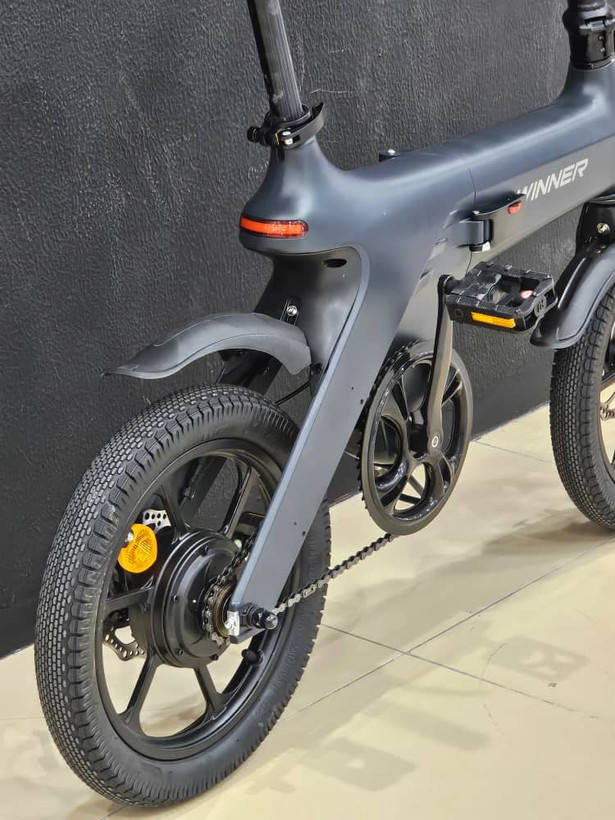 دوچرخه برقی تاشو الومنیومی WINNER مدل E bike رنگ خاکستری باتری لیتیوم
