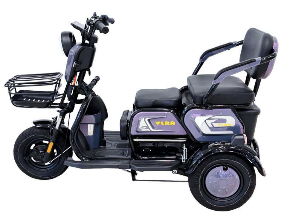 سه چرخه برقی سه نفره  ( بزرگسال ) VLRA مدل E--BIKE بنفش