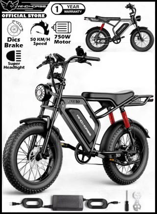 دوچرخه برقی آفرود دنده ای WIND HORSE مدل V8 PRO موتور ۸۰۰ وات (استاندارد انگلیس)