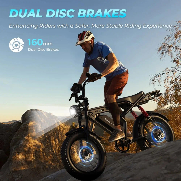 دوچرخه برقی آفرود دنده ای WIND HORSE مدل V8 PRO موتور ۸۰۰ وات (استاندارد انگلیس)